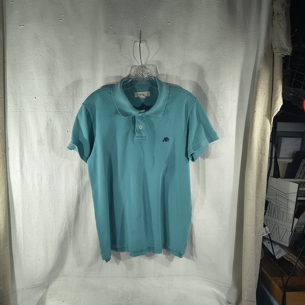 Aeropostale 87 Men's Size Medium Classic Teal Short Sleeve Polo Shirt